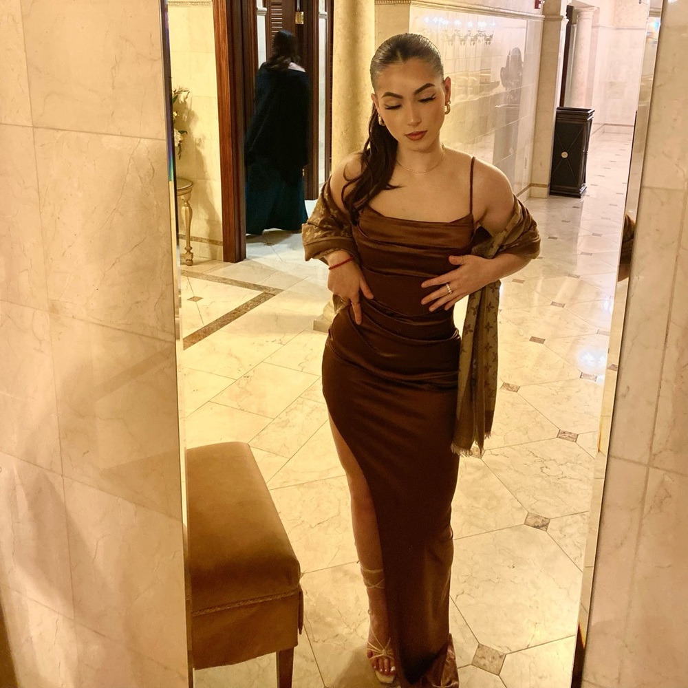 Brown Silk Dress